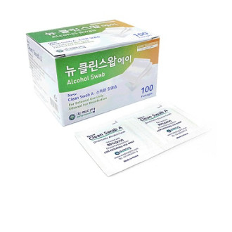 뉴 클린스왑 에이(종이포장) 100매 x 1개 /알콜스왑 일회용알콜솜 소독